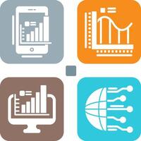 Handy, Mobiltelefon und Bar Diagramm Symbol vektor