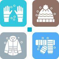 Winter Handschuhe und Winter Hut Symbol vektor