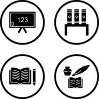 Klassenzimmer Tafel und Bücherstand Symbol vektor
