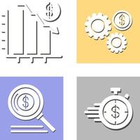 Diagramm Nieder und die Einstellungen Symbol vektor