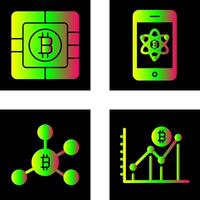 bitcoin chip och mobil ikon vektor
