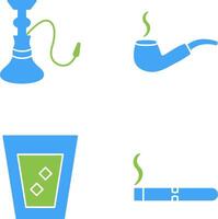 vattenpipa och belyst rökning rör ikon vektor
