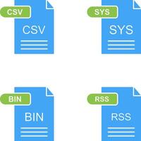 csv och sys ikon vektor