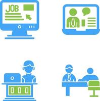 online Job und online Job Interview Symbol vektor