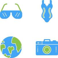 Sonne Brille und schwimmen Symbol vektor