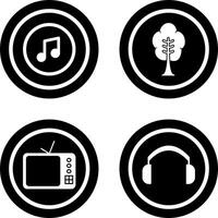 musik spelare och träd ikon vektor