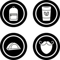 Rucksack und Kaffee Symbol vektor