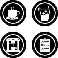 heiß Kaffee und Whiskey sauer Symbol vektor