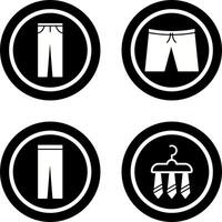 Hose und kurze Hose Symbol vektor