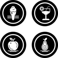 Eis Sahne und Cocktail Symbol vektor