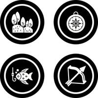 Wald und Kompass Symbol vektor