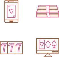 Telefon Glücksspiel und Pack von Rechnungen Symbol vektor