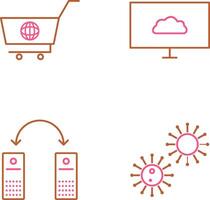 global Einkaufen und Wolke System Symbol vektor