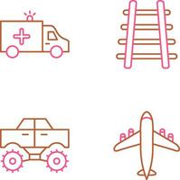 Krankenwagen und Zug Heftzwecke Symbol vektor