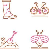 Regen Stiefel und Radfahren Symbol vektor