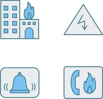 Verbrennung Gebäude und Elektrizität Achtung Symbol vektor