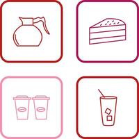 Kuchen Scheibe und Kaffee Topf Symbol vektor