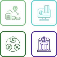 Geld Verlust und online Zahlung Symbol vektor