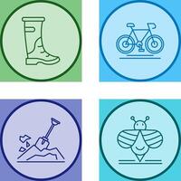 Regen Stiefel und Radfahren Symbol vektor