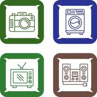 digital kamera och tvättning ikon vektor
