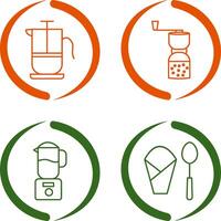 Französisch Drücken Sie und Kaffee Schleifer Symbol vektor