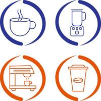 heiß Kaffee und Kaffee Mixer Symbol vektor