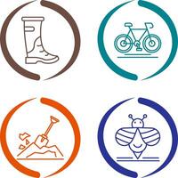 Regen Stiefel und Radfahren Symbol vektor