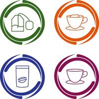 Tee Tasche und cremig Kaffee Symbol vektor