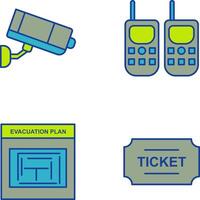 cctv Kamera und Walkie Talkie Symbol vektor