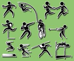 Sport-Icons für verschiedene Arten von Leichtathletik-Events vektor