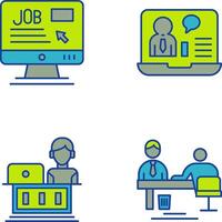 online Job und online Job Interview Symbol vektor