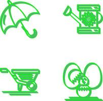 Regenschirm und Bewässerung Symbol vektor