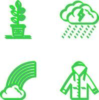 Pflanzen und regnerisch Tag Symbol vektor