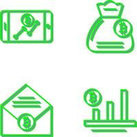 Linie Diagramm und Geld Tasche Symbol vektor