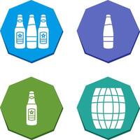 öl flaskor och alkohol ikon vektor
