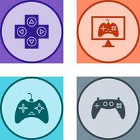 gaming kontrollera och uppkopplad spel ikon vektor