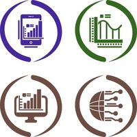 Handy, Mobiltelefon und Bar Diagramm Symbol vektor