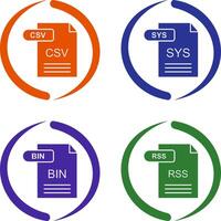 csv und sys Symbol vektor