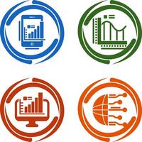 Handy, Mobiltelefon und Bar Diagramm Symbol vektor