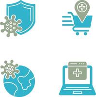 Virus Schutz und online Gesundheit Symbol vektor