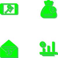 Linie Diagramm und Geld Tasche Symbol vektor