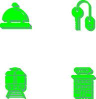 Zimmer Schlüssel und Schreibtisch Glocke Symbol vektor