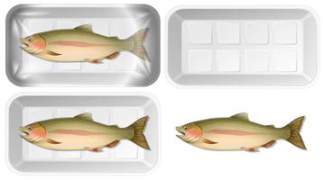 Set Fisch in der Verpackung vektor