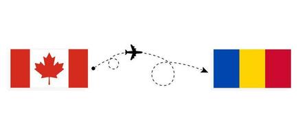 flyg och resor från Kanada till Moldavien med resekoncept för passagerarflygplan vektor