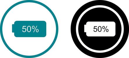 einzigartig Hälfte Batterie Symbol Design vektor