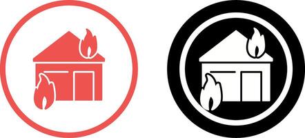 einzigartig Feuer verbrauchen Haus Symbol Design vektor