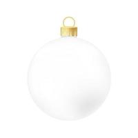 vit julgran leksak eller boll volymetrisk och realistisk färgillustration vektor