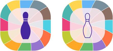 einzigartig Bowling Stift Symbol Design vektor
