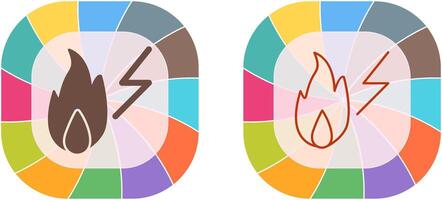 einzigartig Elektrizität Feuer Symbol Design vektor