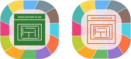 evakuering planen ikon design vektor